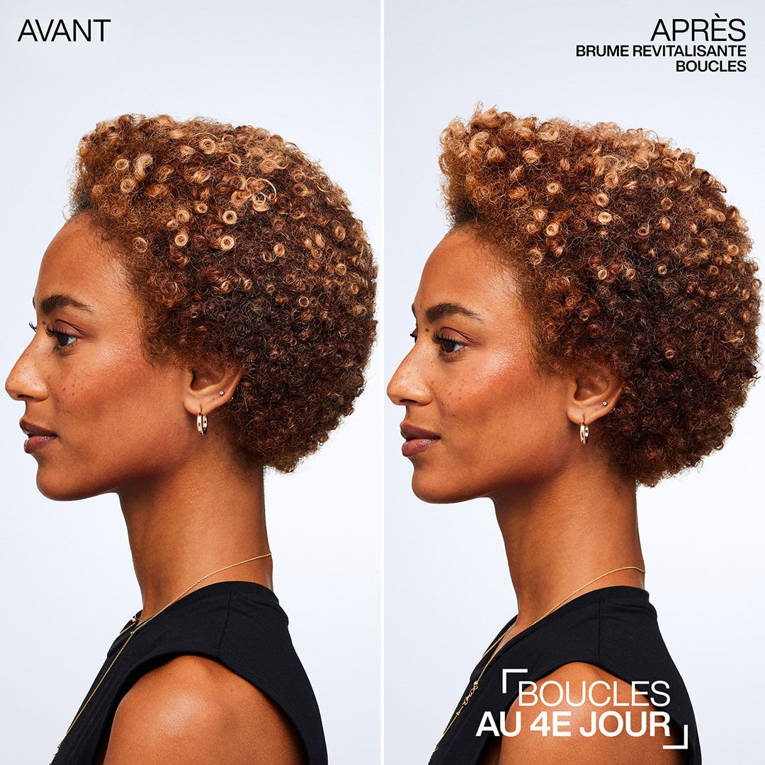 Avant / après utilisation du Refreshin Curl Mist sur boucles de type 4B